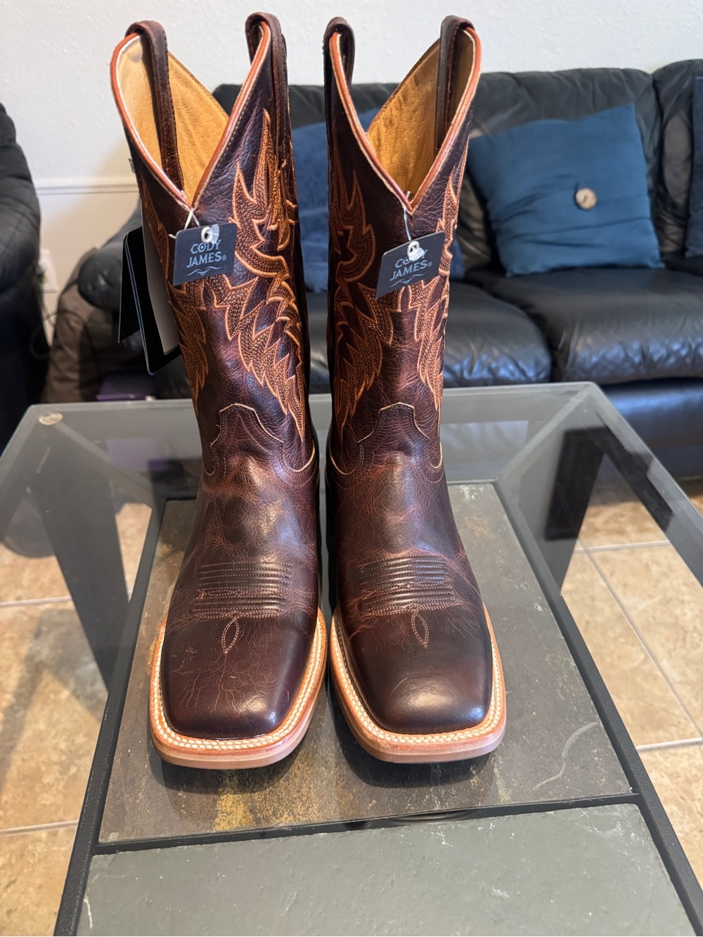Cody James Men's Dark Brown Leather Western Boots
